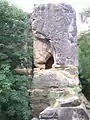 Rocks opposite the accessible parts of the castle, located originally in the castle tower