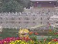 Huaqing Pool with artificial lotus.