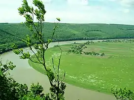 Dniester Canyon between village Hubyn (Ternopil region) and town Chernelytsia (Ivano-Frankivsk region), western Ukraine.