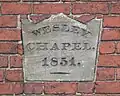 1851 completion stone on Hugglescote Methodist church