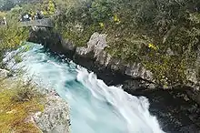 The narrow canyon, with the tourist bridge visible at top left