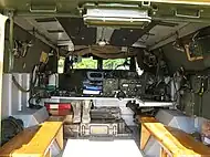 The interior of a Humber Pig seen from the rear