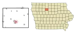 Location of Dakota City, Iowa