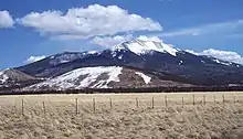 Image 16Humphreys Peak seen on its western side from U.S. Route 180, with Agassiz Peak in the background (from Geography of Arizona)