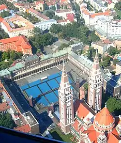 Dóm square with the seats of the Szeged Open-air Festival