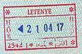 A later passport stamp for the same border crossing.