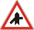 A-035Merging traffic on left and side road with priority on right