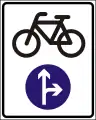 D-037Bicycles may proceed straight or turn right