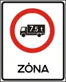 E-030No trucks over 7.5 tons zone