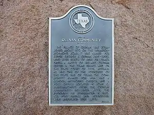 Quinan Community historical marker