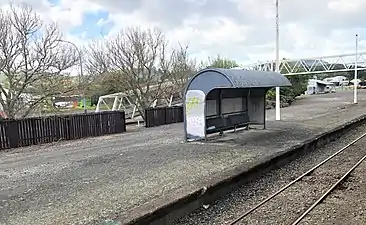 Huntly station shelter in 2019