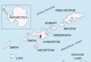 Location of Hurd Peninsula on Livingston Island in the South Shetland Islands.