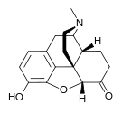 Chemical structure of hydromorphone.