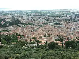 A hillside view of the town