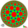 View of regular hyperbolic tiling cantellated {3,7}