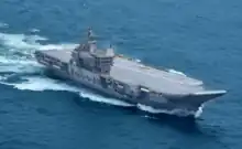 Vikrant  during its sea trials.