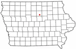 Location of Bradford, Iowa