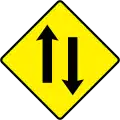 Pair of parallel arrows pointing in opposite directions