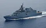 INS Kamorta during sea trials