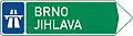 Route indicator with direction via expressway (two destinations) (old)