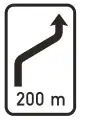 Signboard – change of driving direction