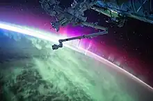 Image 27Aurora australis observed from the International Space Station (from Outer space)