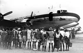 Inaugural flight with Iberia from Madrid to Bata, 1941.