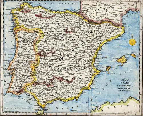 Image 11An 18th-century map of the Iberian Peninsula (from History of Spain)