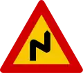 Double curve first to right