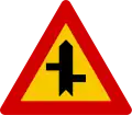 Offset road junction left right with priority