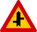 Offset road junction right left with priority