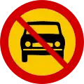 Cars prohibited entry