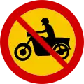 Motorbikes prohibited entry