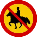 Riding horses prohibited entry