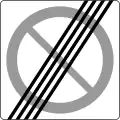 End of zone with parking restrictions