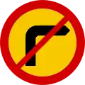 Right turn prohibited