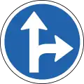 Turn right or straight