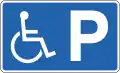 Reserved parking place for disablites vehicle