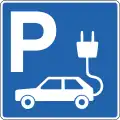 Parking zone with charging station for electric cars