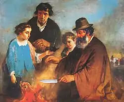 Image 23The asado (1888), by Ignacio Manzoni. Asado is considered a national dish, and is typical of Argentine families to gather on Sundays around one. (from Culture of Argentina)