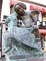 Bronze figure on the "Taschnerbrunnen" in Bad Kissingen