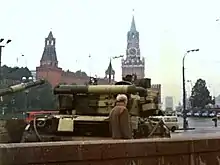 Image 38T-80 tank on Red Square during the August Coup (from Soviet Union)