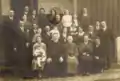 With his mother at a family reunion in 1935