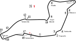 Layout of the Autodromo Enzo e Dino Ferrari