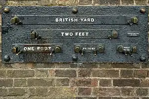 A set of Imperial length gauges at Greenwich Royal Observatory by Troughton & Simms.