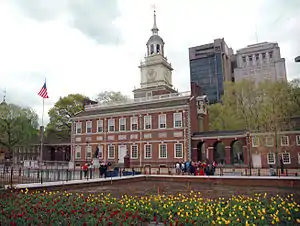 Image 36Independence Hall in Philadelphia, where the Declaration of Independence and  United States Constitution were adopted in 1776 and 1787-88, respectively (from Pennsylvania)