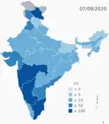 Deaths per million population by state and union territory