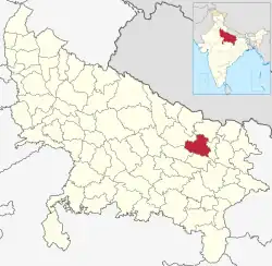 Location of Basti district in Uttar Pradesh