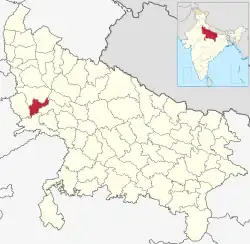 Location of Hathras district in Uttar Pradesh