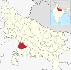 Location of Jalaun district in Uttar Pradesh